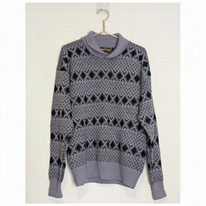 Vintage collared geometric sweater